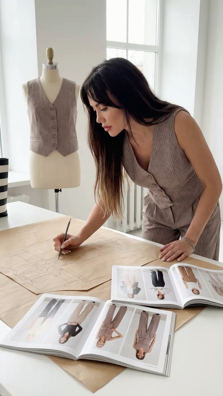 Designer sketching tech pack with Inflow