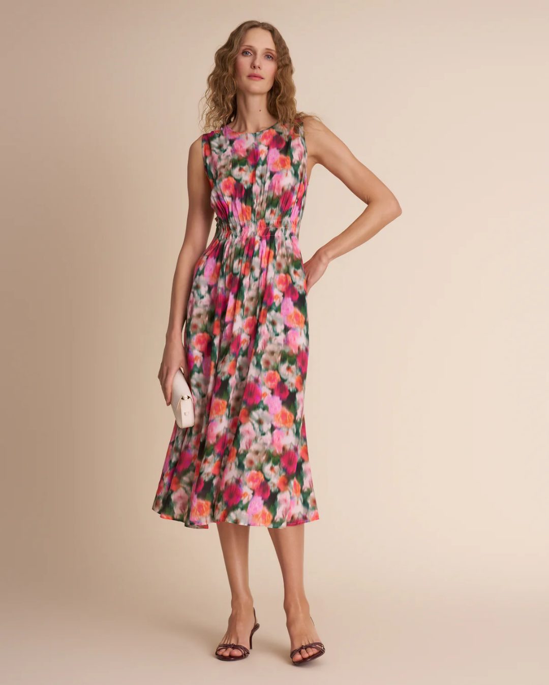 Floral crepe midi