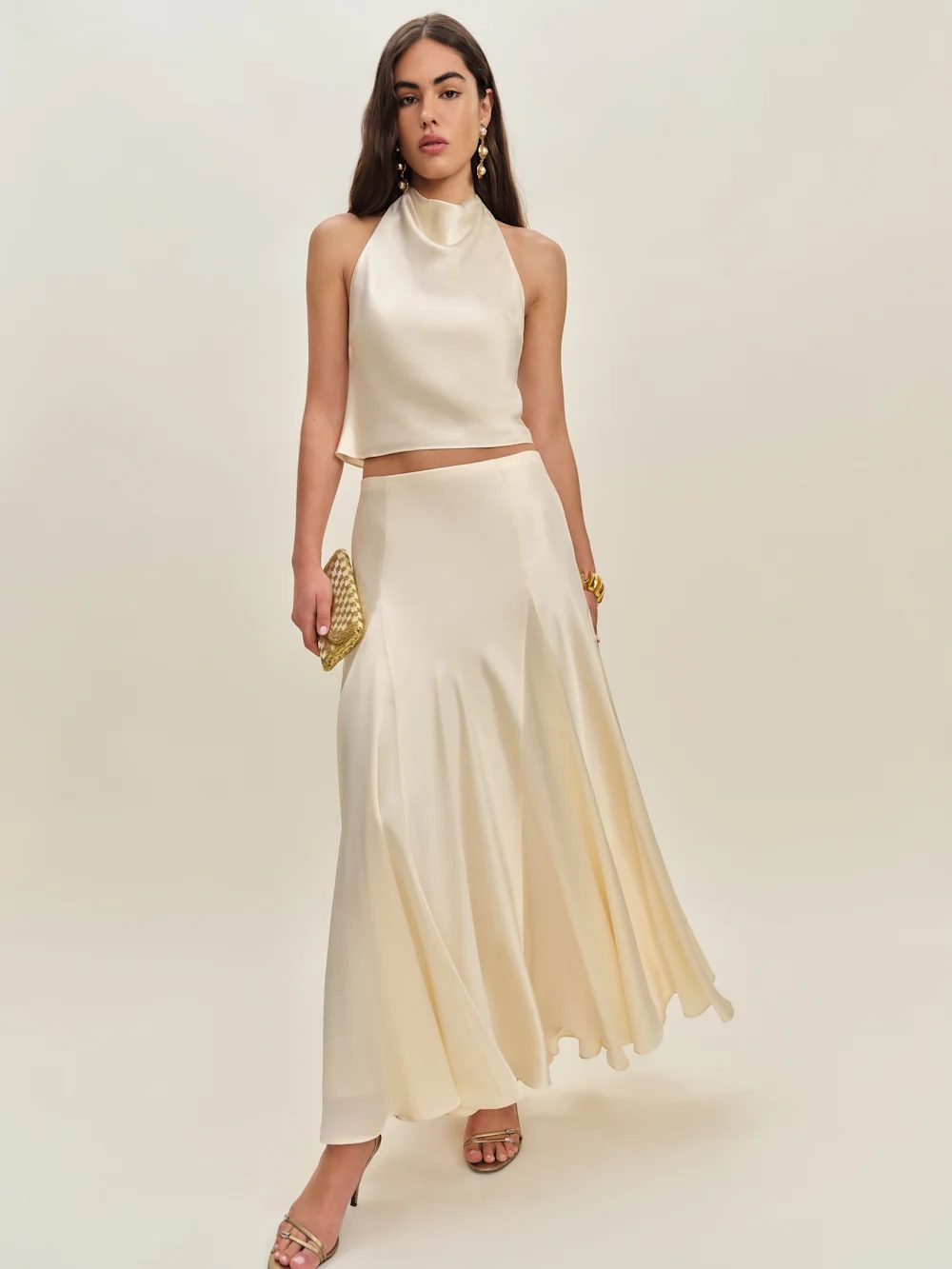 Satin top & skirt