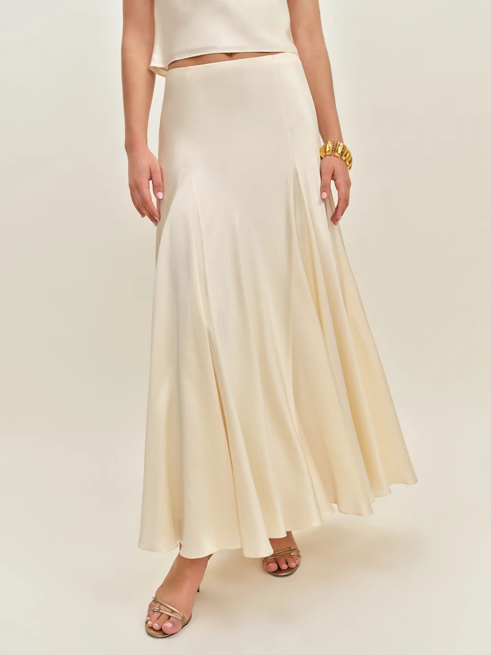 Bias satin skirt